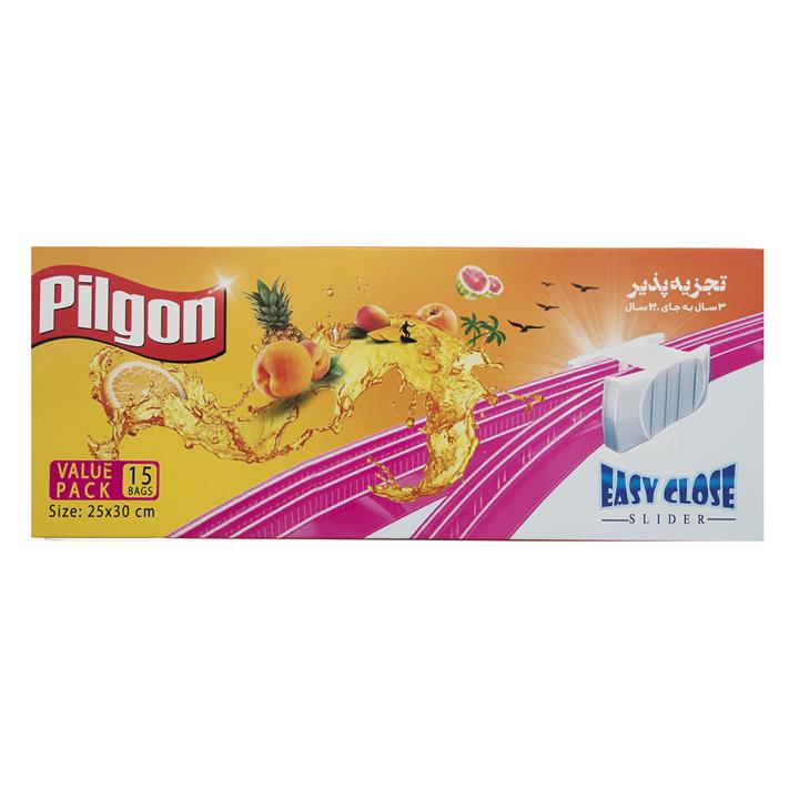 کیسه فریزر پیلگون کد 524309 بسته 15 عددی Pilgon 524309 Freezer Bags Pack of 15